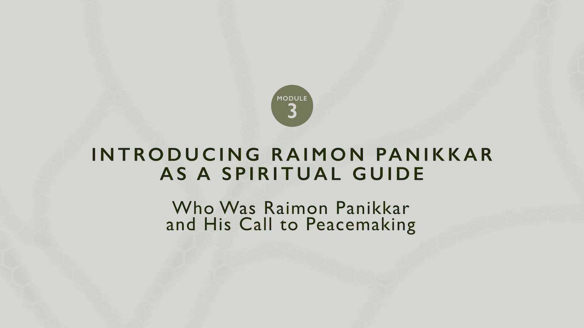 SLJ Who Was Raimon Panikkar and His Call to Peacemaking